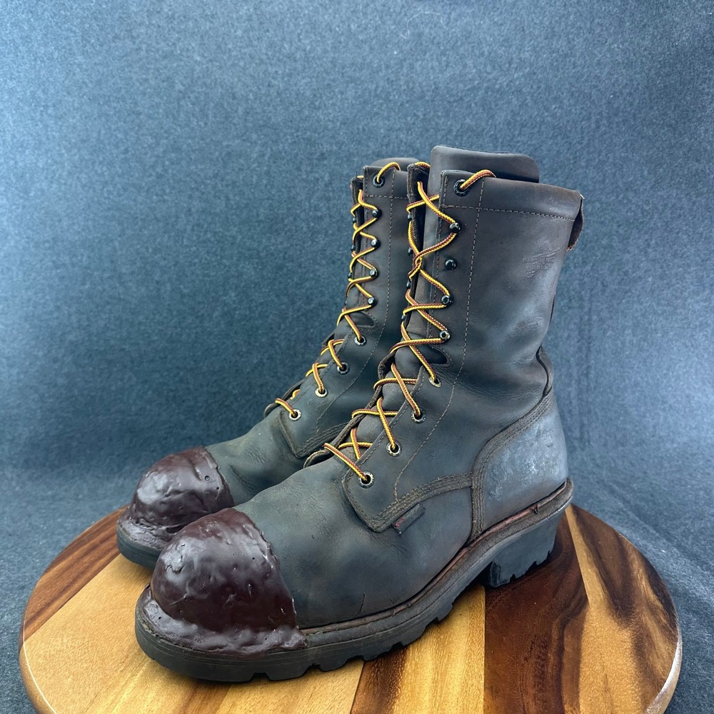 Red Wing 2120 Mens Brown Leather Steel Toe Loggermax Work Boots EH SR 11.5 D - Picture 5 of 10